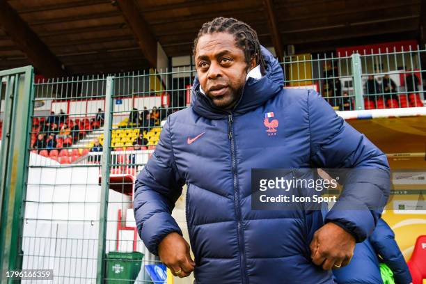 Headcoach of France Bernard DIOMEDE during the UEFA Euro 2024, qualifications match between France U19 and Denmark U19 at Stade de la Source on...