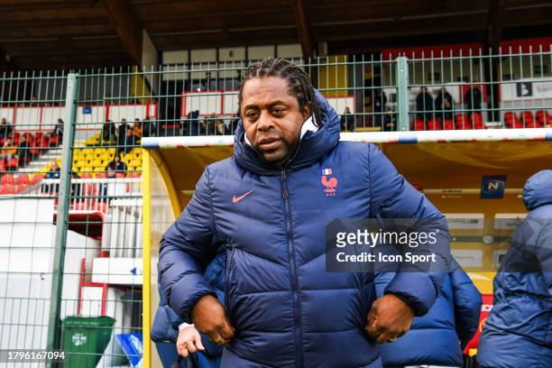 Headcoach of France Bernard DIOMEDE during the UEFA Euro 2024, qualifications match between France U19 and Denmark U19 at Stade de la Source on...