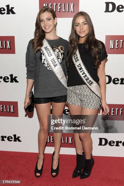 Miss USA Erin Brady and Miss Universe Oliva Culpo attend "Derek" New York Premiere at MOMA on September 5, 2013 in New York City.