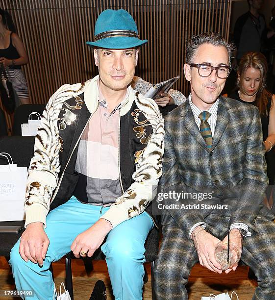 Cameron Silver and Alan Cumming attend the David Hart fashion show during Mercedes-Benz Fashion Week Spring 2014 at the DiMenna Center on September...