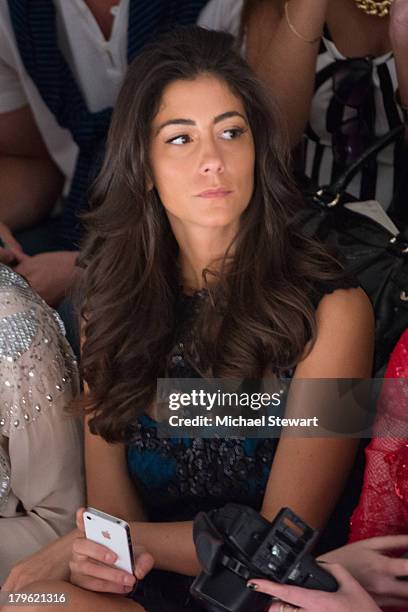 Lindsey Calla attends the Tadashi Shoji show during Spring 2014 Mercedes-Benz Fashion Week at The Stage at Lincoln Center on September 5, 2013 in New...