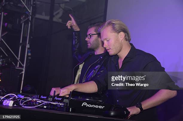 Sebastian Furrer and Alexander Bjorklund of Cazzette perform at the VEVO And Styled To Rock Celebration Hosted by 'Styled to Rock' Mentor Erin Wasson...