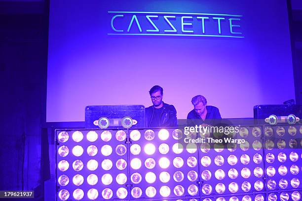 Sebastian Furrer and Alexander Bjorklund of Cazzette perform at the VEVO And Styled To Rock Celebration Hosted by 'Styled to Rock' Mentor Erin Wasson...