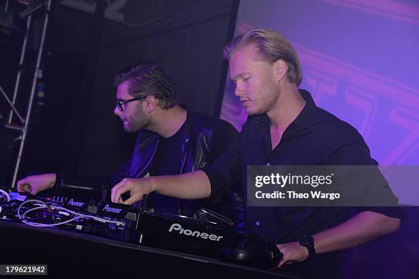 Sebastian Furrer and Alexander Bjorklund of Cazzette perform at the VEVO And Styled To Rock Celebration Hosted by 'Styled to Rock' Mentor Erin Wasson...