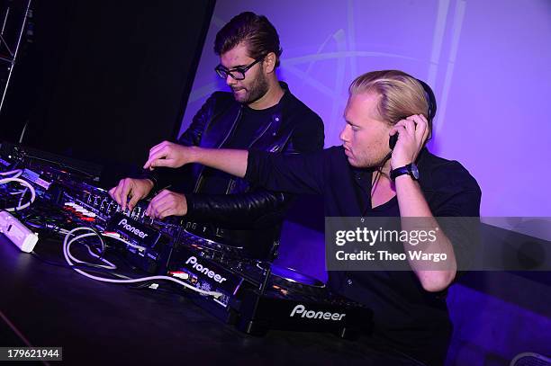 Sebastian Furrer and Alexander Bjorklund of Cazzette perform at the VEVO And Styled To Rock Celebration Hosted by 'Styled to Rock' Mentor Erin Wasson...