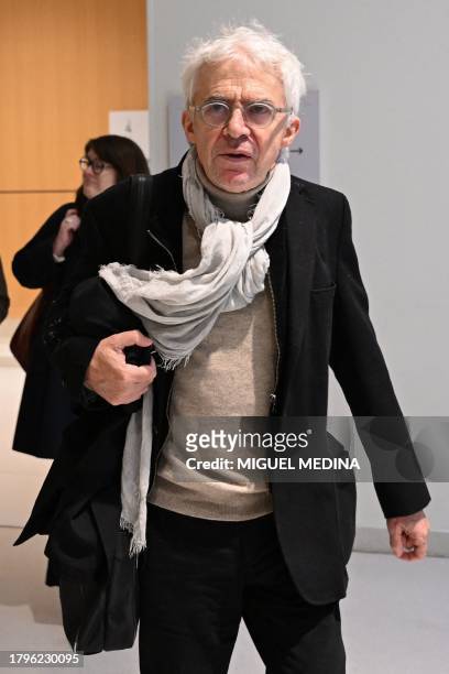 French lawyer William Bourdon, representing Portuguese whistleblower and founder of "Football Leaks" Rui Pinto arrives at the courthouse for Pinto's...