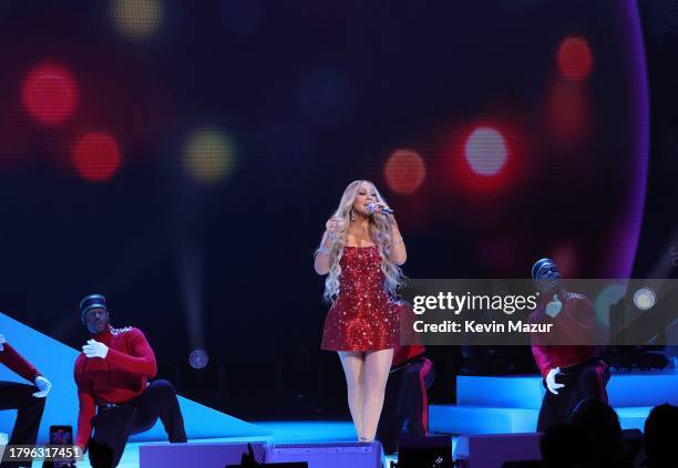 Mariah Carey performs onstage for "Merry Christmas One And All!" at Yaamava' Resort & Casino at San Manuel on November 15, 2023 in Highland,...