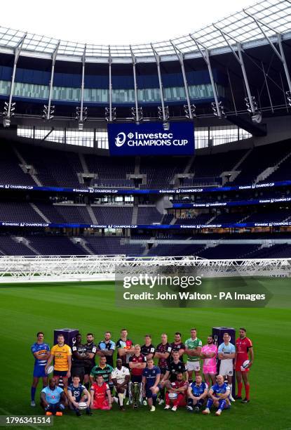 Players from the 24 Investec Champions Cup clubs, including, Juarno Augustus , Ben Curry , Owen Farrell , Fitz Harding , Stephan Lewies , Hanro...