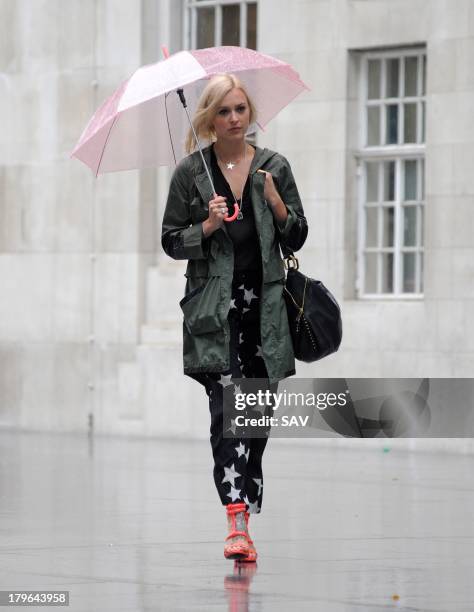 Fearne Cotton sighted arriving at BBC Radio 1 on September 6, 2013 in London, England.