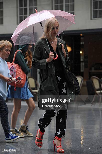 Fearne Cotton sighted arriving at BBC Radio 1 on September 6, 2013 in London, England.