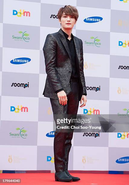 Kim Jae-Joong arrives at the red carpet of the Seoul International Drama Awards 2013 at the National Theater of Korea Main Hall 'Hae' on September 5,...