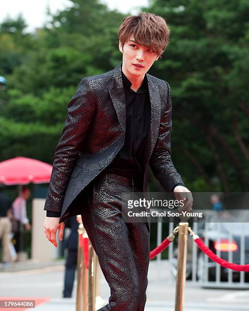 Kim Jae-Joong arrives at the red carpet of the Seoul International Drama Awards 2013 at the National Theater of Korea Main Hall 'Hae' on September 5,...