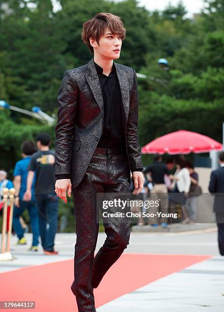 Kim Jae-Joong arrives at the red carpet of the Seoul International Drama Awards 2013 at the National Theater of Korea Main Hall 'Hae' on September 5,...