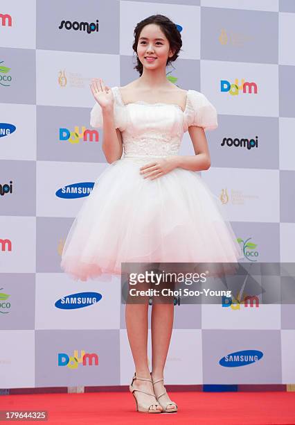 Kim So-Hyun arrives at the red carpet of the Seoul International Drama Awards 2013 at the National Theater of Korea Main Hall 'Hae' on September 5,...