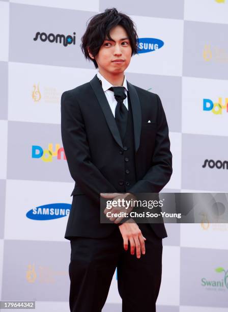 Renn Kiriyama arrives at the red carpet of the Seoul International Drama Awards 2013 at the National Theater of Korea Main Hall 'Hae' on September 5,...
