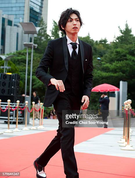Renn Kiriyama arrives at the red carpet of the Seoul International Drama Awards 2013 at the National Theater of Korea Main Hall 'Hae' on September 5,...