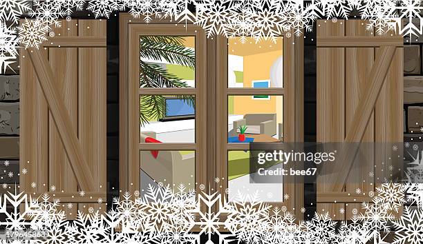 view from the window - window sill stock illustrations