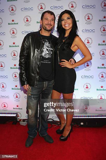 Marc Joville and África Zavala attend the Latin GRAMMY Acoustic Session 2013 Mexico City at Centro Cultural Roberto Cantoral on September 5, 2013 in...