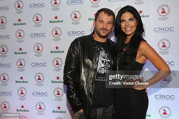 Marc Joville and África Zavala attend the Latin GRAMMY Acoustic Session 2013 Mexico City at Centro Cultural Roberto Cantoral on September 5, 2013 in...