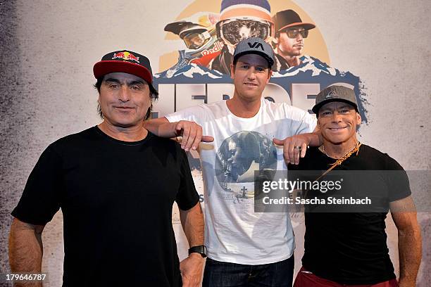 Ross Clarke-Jones, Jason Hearn and Tom Carroll attend the 'Heroes By Nature' Surf Night at Cineplex on September 5, 2013 in Muenster, Germany.