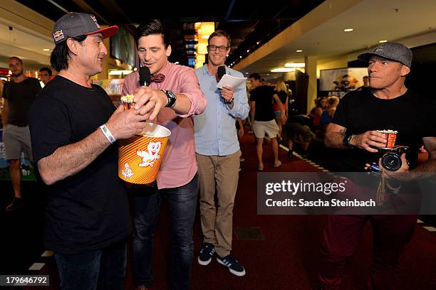 Ross Clarke-Jones, Tim Warwood, Quirin Rohleder and Tom Carroll attend the 'Heroes By Nature' Surf Night at Cineplex on September 5, 2013 in...