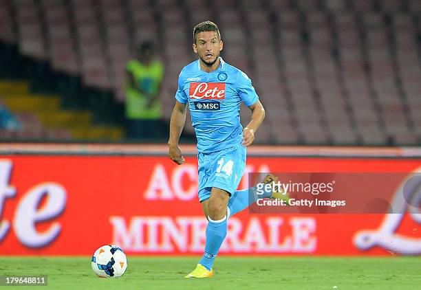 Dries Mertens of Napoli in action during the Serie A match between SSC Napoli and Bologna Calcio at Stadio San Paolo on August 25, 2013 in Naples,...