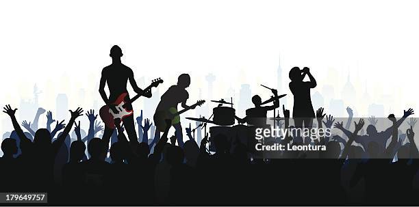 band (each person is complete, clipping path hides the legs) - rock object stock illustrations