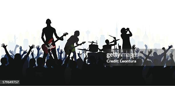 band (each person is complete, clipping path hides the legs) - bass instrument stock illustrations