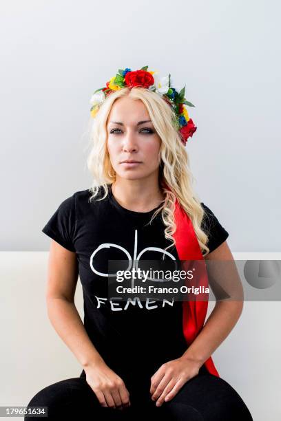 Activist Inna Shevchenko poses during the 'Femen' Portrait Session for the film 'Ukraine Is Not A Brothel' as part of the 70th Venice International...