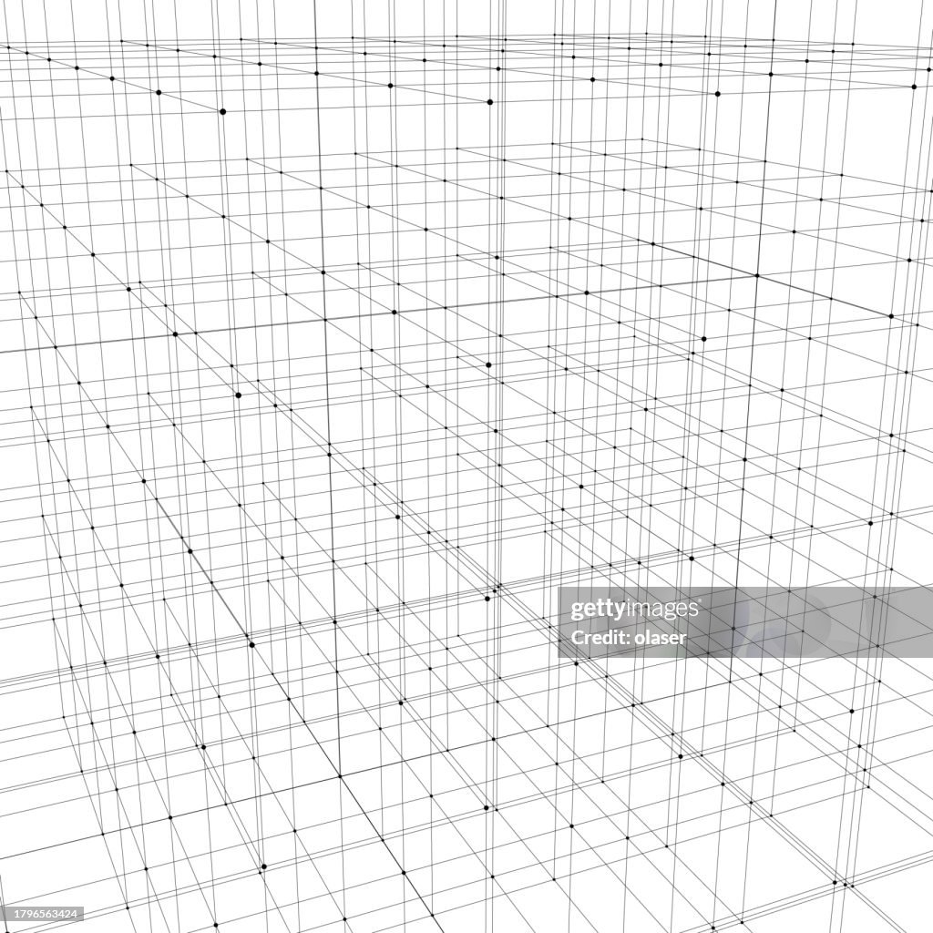 Grid Line Details Abstract Wireframe Grid Lines On A White Background High-Res Vector ...