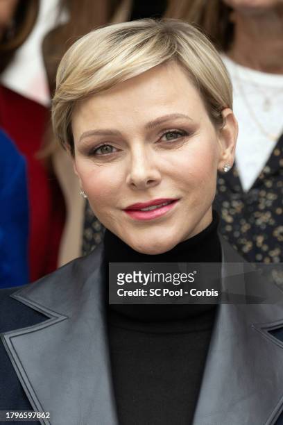 Princess Charlene of Monaco attends the Red Cross Gifts Distribution at Monaco Palace on November 16, 2023 in Monaco, Monaco.
