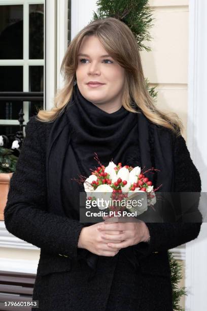 Camille Gottlieb attendsthe Red Cross Gifts Distribution on November 16, 2023 in Monaco, Monaco.