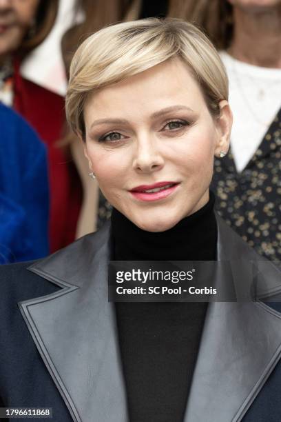 Princess Charlene of Monaco attends the Red Cross Gifts Distribution at Monaco Palace on November 16, 2023 in Monaco, Monaco.