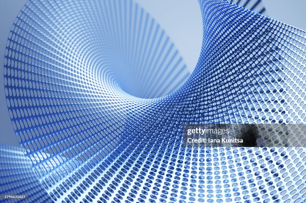 Abstract layered spiral light blue background. 3D pattern illustration. Design element, composition.