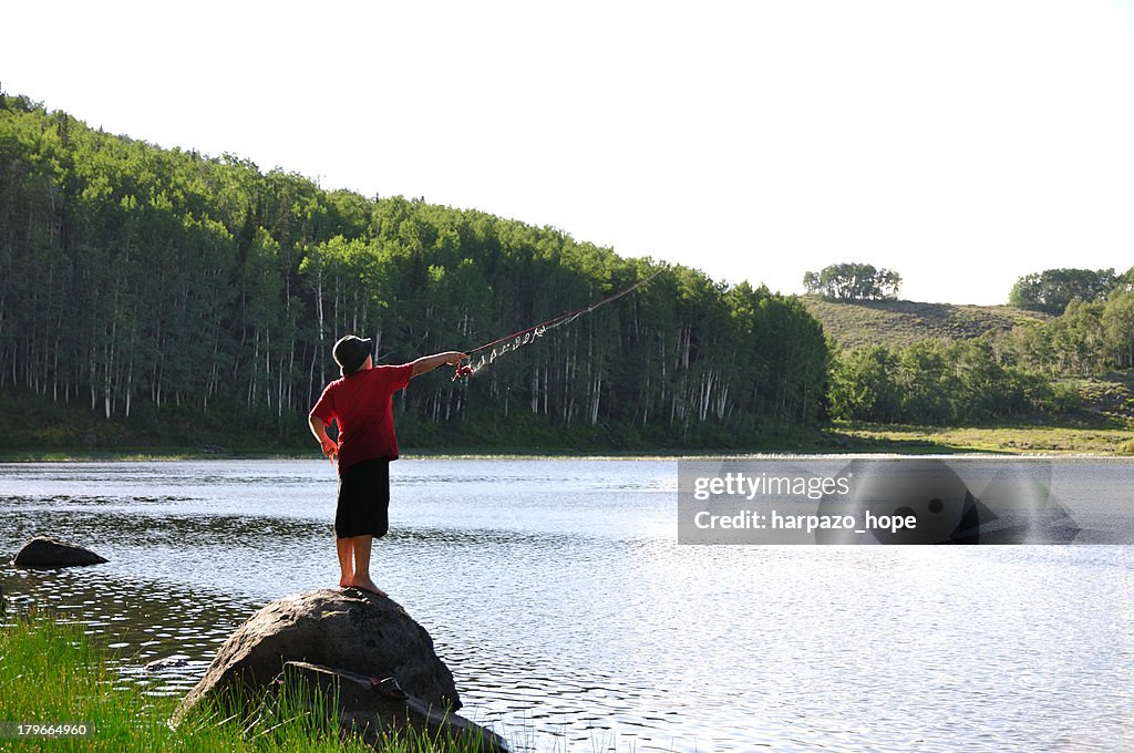 Boy fishing