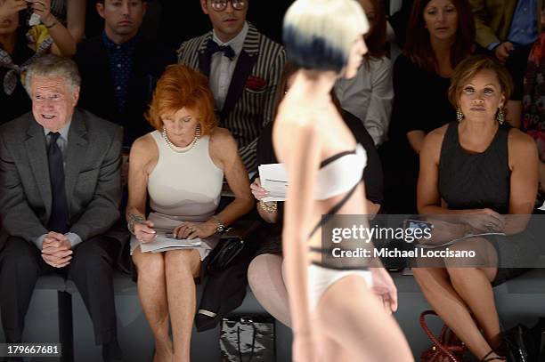 Regis Philbin, Joy Philbin and Vanessa Williams attend the Carmen Marc Valvo Spring 2014 fashion show during Mercedes-Benz Fashion Week at The Stage...