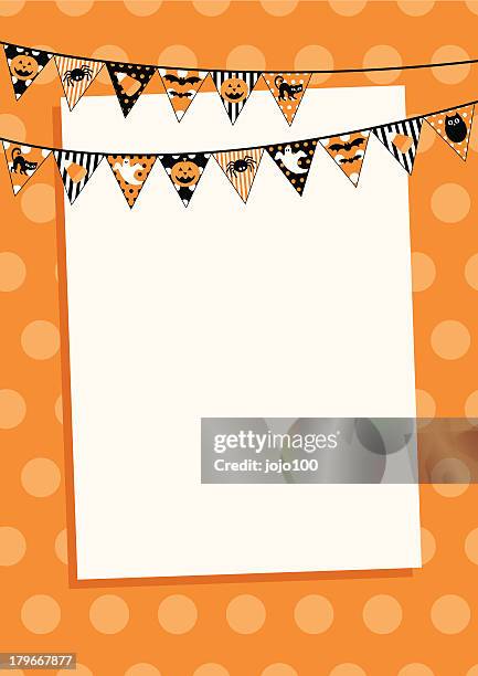 retro halloween bunting design with copy space - candy corn stock illustrations