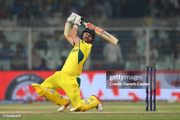 Travis Head of Australia bats during the ICC Men's Cricket World Cup India 2023 Semi Final match between South Africa and Australia at Eden Gardens...