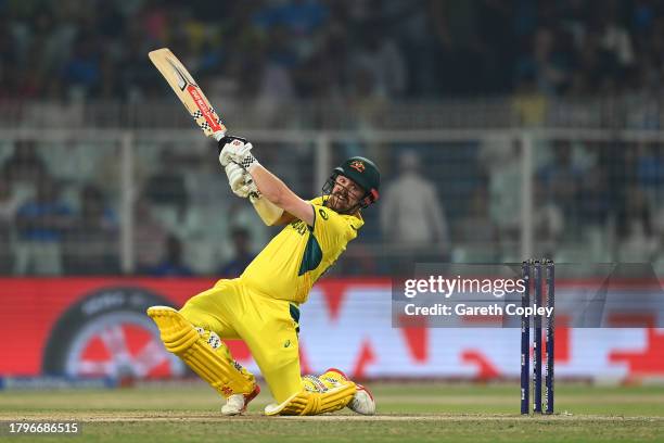 Travis Head of Australia bats during the ICC Men's Cricket World Cup India 2023 Semi Final match between South Africa and Australia at Eden Gardens...