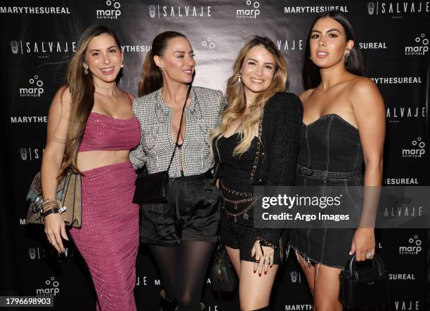 Alexandra Olavarria and Michelle Posada attend the Garota Fall Winter Fashion Show at Salvaje on November 15, 2023 in Miami, Florida.