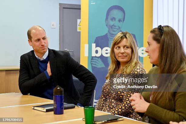 Prince William, Prince of Wales visits the Hideaway Youth Project, lead partner of the Manchester Peace Together Alliance during his visit to Moss...