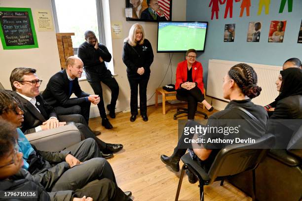 Mayor of Greater Manchester, Andy Burnham, Prince William, Prince of Wales, Hideaway Youth Project Operational Manager, Irvine Williams, Hideaway...