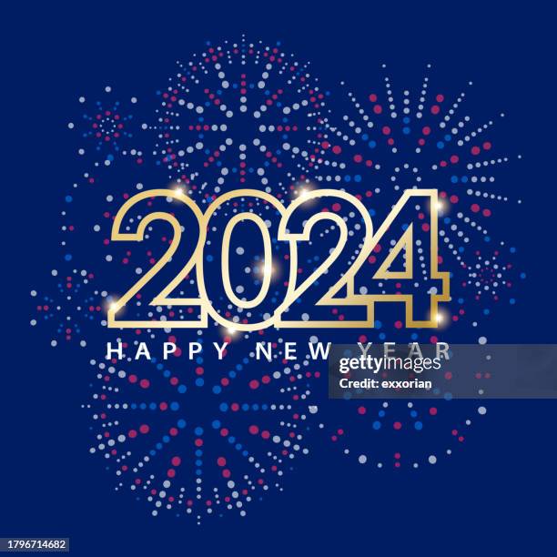 2024 new year’s eve fireworks spectacular - 新年賀卡 幅插畫檔、美工圖案、卡通及圖標