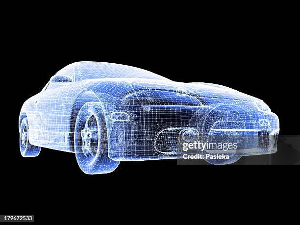 stockillustraties, clipart, cartoons en iconen met car, wireframe - car wireframe