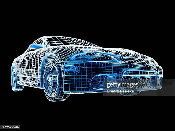 car, wireframe - car wireframe stock illustrations