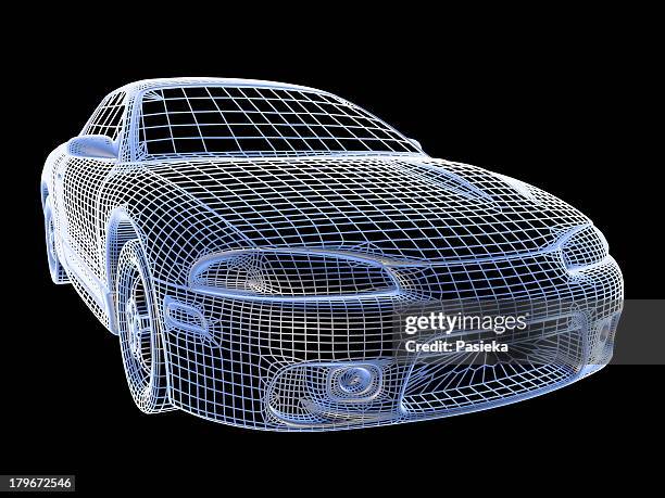 car, wireframe - car wireframe stock illustrations