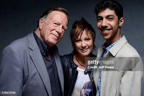 Executive Producer Jack Thompson, director Sarah Spillane and actor Hunter Page-Lochard of 'Around The Block' pose at the Guess Portrait Studio...