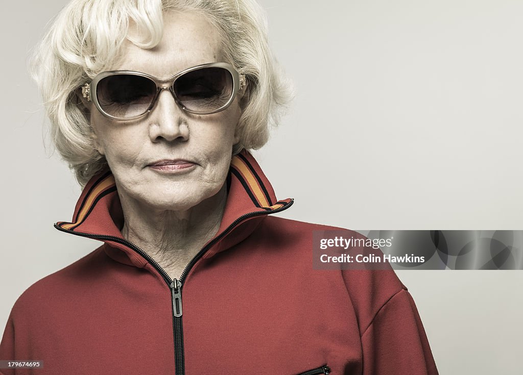 Older woman in trendy clothes