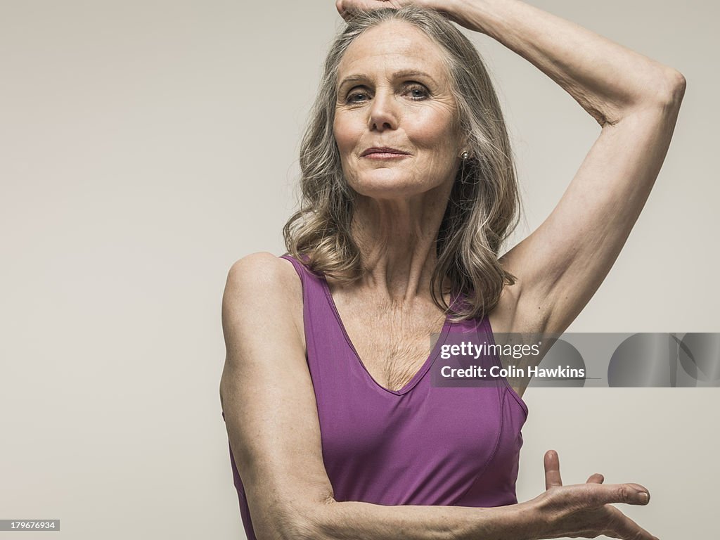 Senior female dancing
