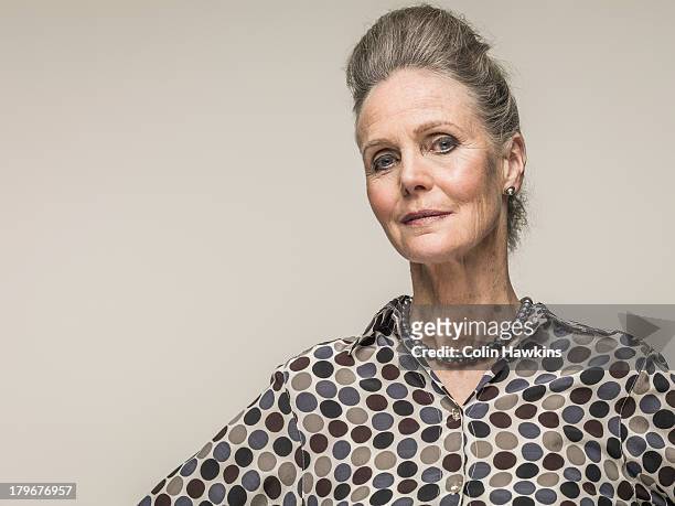glamorous older woman - patterned blouse stock pictures, royalty-free photos & images